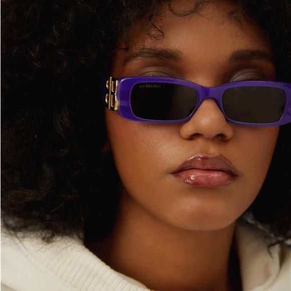NEW BALENCIAGA BB0096S 004 SQUARE VIOLET GREY UNISEX SUNGLASSES BALENCIAGA - Picture 10 of 14